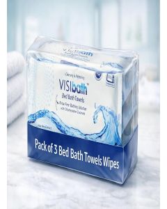 VISIBATH Cleansing and Refreshing Wipes Bed Bath Towel (Size: 240X320 mm, 10 N Per Pack) -Set of 3 Packs