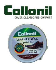 Collonil Leather Wax Tin Brown 50ml – Nourishing High-Gloss Shoe Polish for Premium Leather Care
