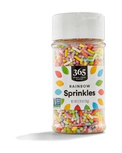 365 by Whole Foods Market Vegan Rainbow Sprinkles - 2.75 Ounce Jar