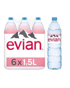 Evian Packed Mineral Water 6 x 1.5 Liter