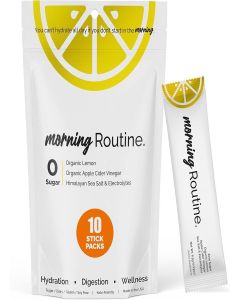 ROUTINE Morning Daily Hydration / Electrolyte Powder Packets with Lemon, Apple Cider Vinegar & Sea Salt Drink Mix / Sugar-Free, Keto & Paleo-Friendly/ 3rd-Party Tested Electrolyte Drink Mix,10 Sticks