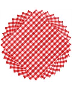 Tatuo 100 Pcs Gingham Paper Napkins Red and White Checkered Napkin Disposable Bulk 129x129 in Buffalo Plaid Dinner Paper Hand Towel 3 Layer for Christmas New Year Birthday Wedding Cocktail Party