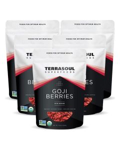 Terrasoul Superfoods Organic Goji Berries, 5 Lbs (5 pack) - Large Size / Chewy Texture / Premium Quality / Lab-Tested