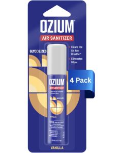 Ozium 08 oz Air Sanitizer Odor Eliminator for Homes Cars Offices and More Vanilla Scent Pack of 4
