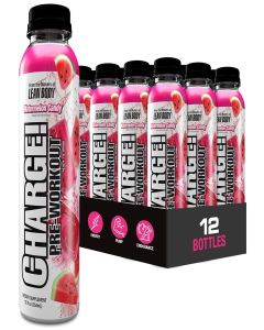 LABRADA Charge Pre Workout Watermelon Candy RTD Drink – Pump, Energy, Endurance Formula with 10g Glycerol, 6g L-Citrulline Malate, 4g Beta Alanine, 300mg Caffeine, + Total Hydration, 12 Servings