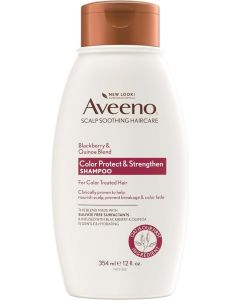 Aveeno Blackberry Quinoa Protein Blend Sulfate-Free Shampoo for Color-Treated Hair Protection, Daily Strengthening & Moisturizing Shampoo, Paraben & Dye-Free, 12 Fl Oz (Packaging may vary)