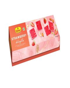Haldiram's Nagpur Strawberry Delight – Pack of 4 (125g Each) / Premium Fruit-Based Indian Sweet / Sweet & Tangy Strawberry Bites / Ideal for Gifting & Festive Celebrations / 100% Vegetarian