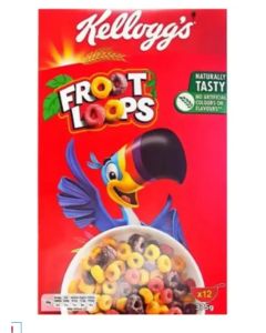 Kelloggs Froot Loop Breakfast Cereal Mixed Fruit Flavored Loops- 375gms