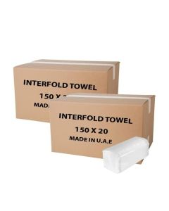 150-Sheet Interfold Tissue Hand Towel - Embossed-1 PLY-20 Packets 150x40 = 6000 Sheets