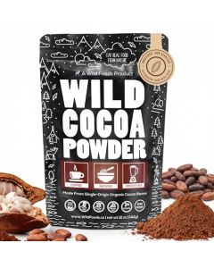 Wild Foods Organic Cocoa Powder Unsweetened for Baking Cooking Raw Cacao Powder Organic SingleOrigin NonDutched Dark Cocoa 100 Pure NonGMO Vegan Keto Superfood Purity Tested 12 oz