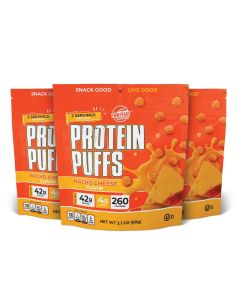 Twin Peaks Low Carb Keto Friendly Protein Puffs Nacho Cheese 2 Servings 3 Pack 60g 42g Protein 4g Carbs