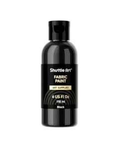 Shuttle Art Black Fabric Paint 4 oz100 ml Fabric Paint for Clothes Permanent NonToxic Textile Paint for DIY Arts Crafts TShirts Shoes Jeans Ideal for Base Coverage Blending Detailing