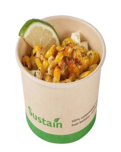 Restaurantware-Sustain 4 Ounce Paper Soup Containers, 50 Disposable Ice Cream Cups - Lids Sold Separately, With PLA lining, Bamboo To Go Hot Soup Bowls, Compostable, Greaseproof