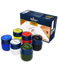 BLUEBIRD Fabric Paint Set Independence Day Primary Colors 6 x 25 ML Red White Blue and More Permanent Fabric Paints for Clothes