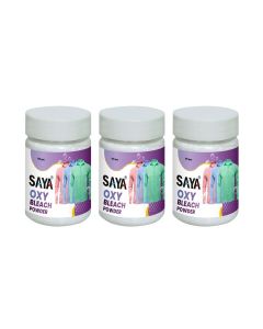 SAYA Oxy Powder (Pack of 3) for clothes whitening, Fabric Stain Remover for clothes, Hard stain removal powder for all detergent powder and liquid (300 Gram)