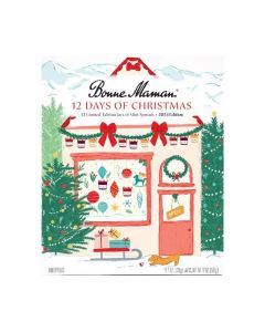 Bonne Maman 12 Days of Christmas Spread and Honey Gift Set - 12 Limited Edition Mini Spreads