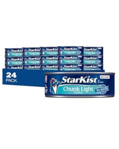 StarKist Chunk Light Tuna in Water 5 oz 24 Pack Canned Tuna Fish Wild Caught Gluten Free Ready to Eat Perfect for Salads Keto Meals and Snacks with 20g Protein 90 Calories Per Serving