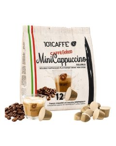 Mini Cappuccino Coffee Capsules / Instant Coffee Compatible with Nespresso® Original Line Machines / Creamy Cappuccino Flavoured Coffee / 12 Capsules Pack / Rich Aroma, Smooth & Café-Style Beverage