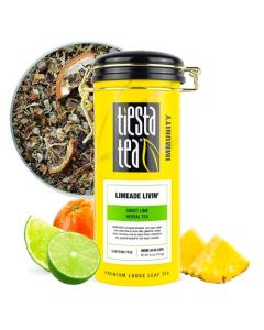 Tiesta Tea Limeade Livin Loose Leaf Sweet Lime Herbal Tea NonCaffeinated Fruit Blend Makes Hot or Iced Up to 50 Cups 4oz Refillable Tin