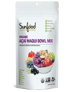 Sunfood Superfoods Organic Acai Maqui Bowl Mix - Organic Acai Powder and Maqui Powder Berry Extract for Smoothie Bowls, Antioxidants & Vitamin C - 6 Oz Bag