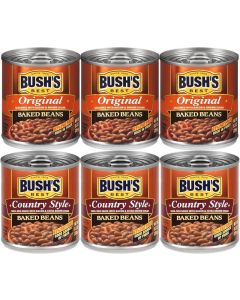 Bush's Best Original and Country Style Baked Beans Variety Pack - 6 Cans of 8.3 Oz Each