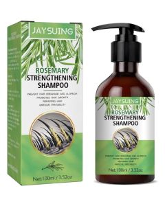JAYSUING Rosemary Strengthening Shampoo 100ml for Hair Growth and Repair Infused with natural rosemary extract to help reduce hair fall, strengthen roots, repair damaged strands, improve scalp health, and promote thicker, healthier, shinier hair for daily