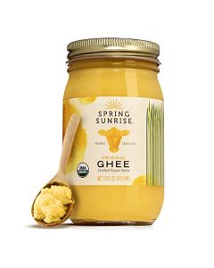 Spring Sunrise Organic GrassFed Ghee 16 oz USDA Certified Clarified Butter Keto Paleo Friendly Cooking Oil NonGMO Gluten Casein Free Sustainably Sourced