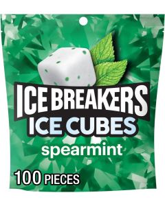 Ice Breakers Sugar Free Ice Cubes Chewing Gum, Spearmint Flavor, 100 Pieces