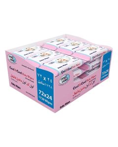 Cool & Cool Baby Wipes 72’s (Pack of 24) - Alcohol Free, Paraben Free, Vitamin E, Aloe Vera, Ultra Soft & Gentle for Sensitive & Delicate Skin - 1728 Wipes