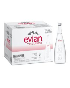 Evian Natural Mineral Water Glass 750 ml x 12