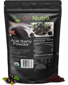 Go Nutra Organic Freeze Dried Acai Berry Powder - 1 lb (16 oz) - 150 Servings from Brazil