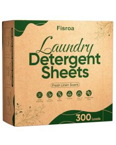 Travel Laundry Detergent Sheets Fisroa 300 Loads Ecofriendly Washing Detergent Sheets PlasticFree Washer Strips Fresh Linen Scent Liquidless Laundry Strips for Camping Dorm