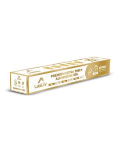 Extra Wide Aluminum Foil Roll Heavy Duty 18in x 131ft Length 20 Micron thick193 sq ft Commercial Grade Extra Thick for grilling home cooking Food Service Industry LuxLiv