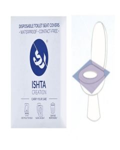 ISHTA Disposable Waterproof Toilet Seat Covers - 25 Covers (5 Covers/Pack - 5 Pack) / Fabric Based / Fold To Hold So No Contact With Unhygienic Seats / Hygiene Anytime Anywhere