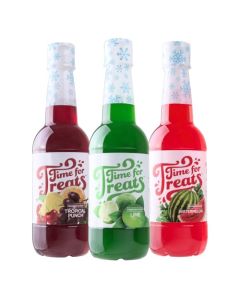Time For Treats 3Pack Tropical Punch Watermelon Lime Syrup 169 Fluid Ounce Per Bottle for Snow Cones Homemade Sodas Cocktails Coffee Baking and More
