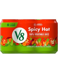 V8 Spicy Hot 100% Vegetable Juice, 11.5 fl oz Can (6 Pack)