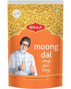 Bikaji Moong Dal 400g Pouch / Crispy & Crunchy Traditional Namkeen / Mildly Spiced & Flavorful / Made with All Natural Ingredients / Product of India