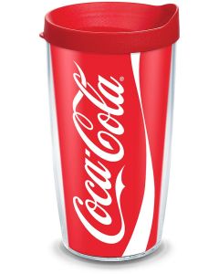 Tervis CocaCola Coke Plastic Can Tumbler with Wrap and Red Lid 16oz Clear