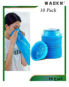 10 Pack Disposable Vomit Bags, 1000ml Leakproof PE Emesis Bags, Portable Puncture-Proof Leakproof Throw-Up Bags for Morning Sickness, Kids, Pregnant Woman,Car Motion Sickness, Travel, Home,muiti purpose bags, Blue
