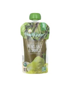 Happy Family Organics, Happy Baby, Organic Baby Food, 6+ Months, Pears, Kale & Spinach, 4 oz (113 g)
