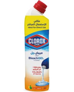Clorox Bleach Gel and Cleaner, 750ml, Citrus Purity, Kills 99.9 Percent of Germs, Thick Gel Formula