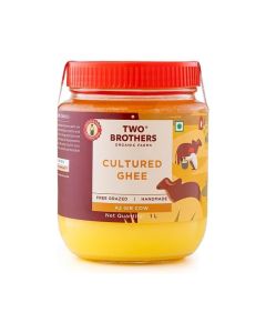 TWO BROTHERS A2 Ghee - 1000 Ml / Cultured Cow Desi Ghee / Pure and Natural Grass-Fed A2 Gir Cow Ghee