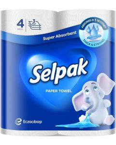 Selpak 3 Ply Kitchen Paper Towel 4 Rolls 80 Sheets