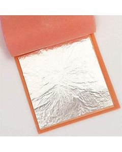 GLC Pure 9999 Edible Silver Leaf Varak waraq Food Grade Silver Foil Sheets for Cake Decorating Indian Sweets Dessert Garnish 50