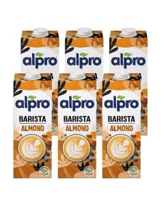 Alpro Barista Almond Drink, 100% Plant-Based, Lactose & Dairy Free - 6x1L
