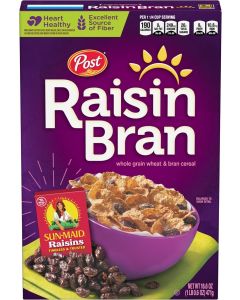Post Raisin Bran® Whole Grain Wheat & Bran Breakfast Cereal with Sun-Maid Raisins, 16.6 Ounce