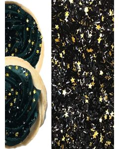 Black and Gold Royalty Metallic Edible Shimmer Sparkle Glitter for Cakes and Cupcakes .15 oz Jar For Use with Black Frosting