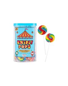 24 Circus Rainbow Lollipops Individually Wrapped Bursting with Fruity Flavor Great Swirl Lollipops for Kids Birthday Parties Party Favor Candy and Cake Toppers By 4YoreElves Pack of 24