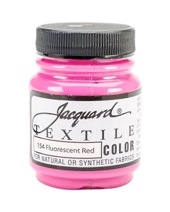 Jacquard Textile Color Fluorescent Red Permanent Fabric Paint for Clothes Furniture Upholstery Shoes or Tote Bags Indoor Outdoor Fabric Paint 225 Oz Jar Upholstery Fabric Paint