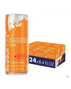 Red Bull The Summer Edition Energy Drink Strawberry Apricot Cans - 24x250ml